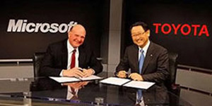 Microsoft trouve un nouveau partenaire, Toyota