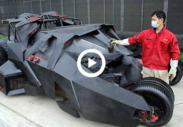 videos - Chine : Li Weilei construit une réplique presque parfaite de la Batmobile avec du métal de récupération